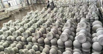 贺州芝麻白圆球 石球 挡车球