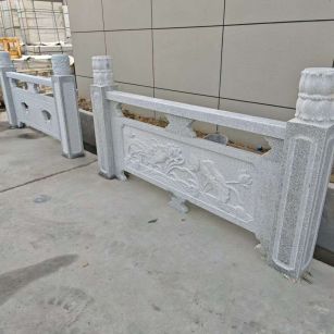 贺州芝麻白河道栏杆 石材栏杆