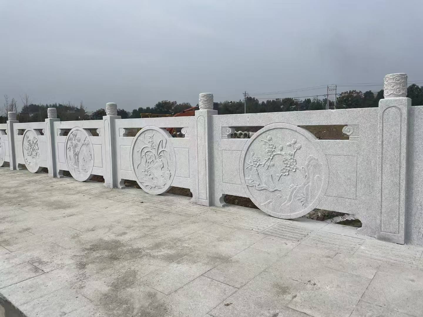 贺州芝麻白河道栏杆 石材栏杆